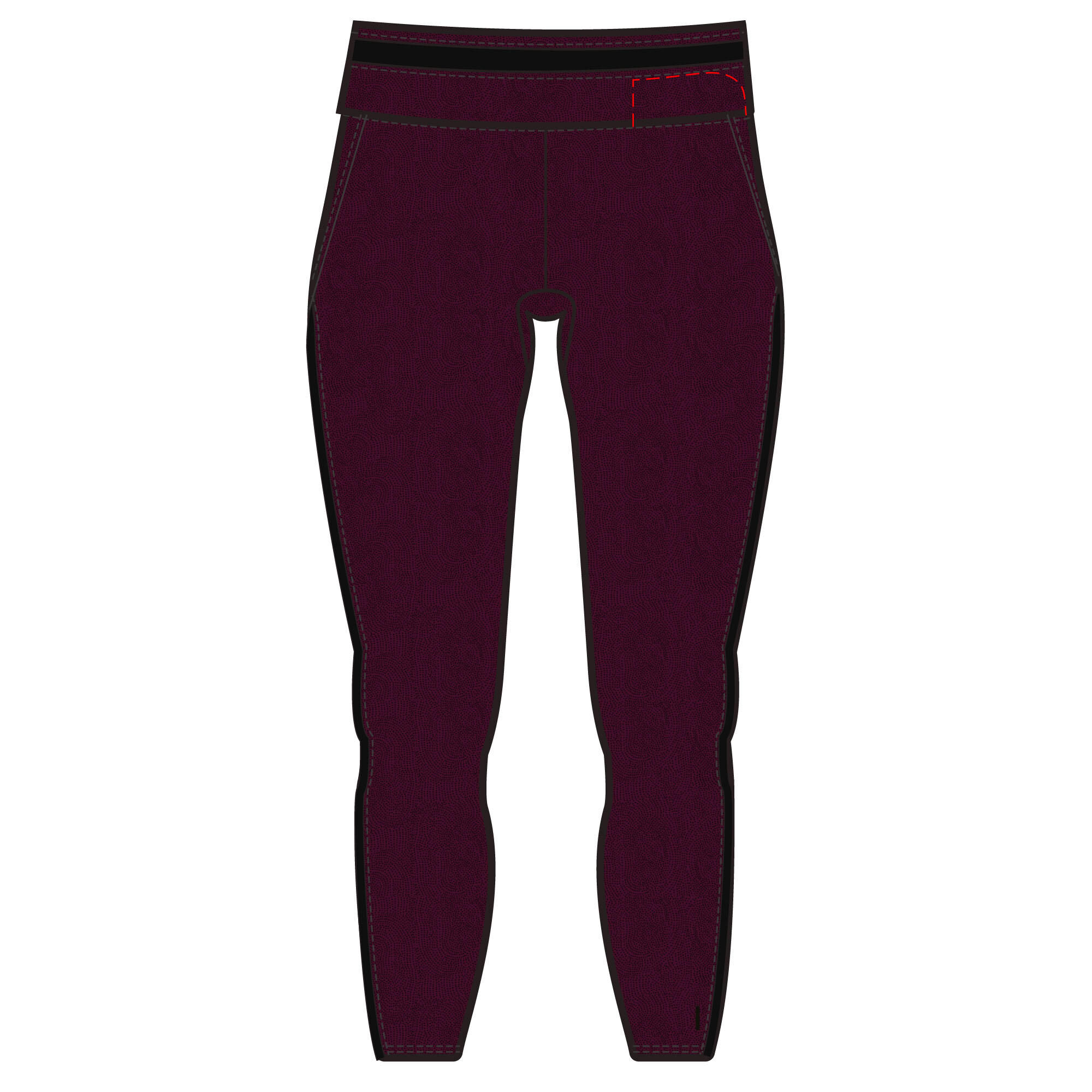 DOMYOS Stretchy 7/8 Cotton Fitness Leggings - Burgundy