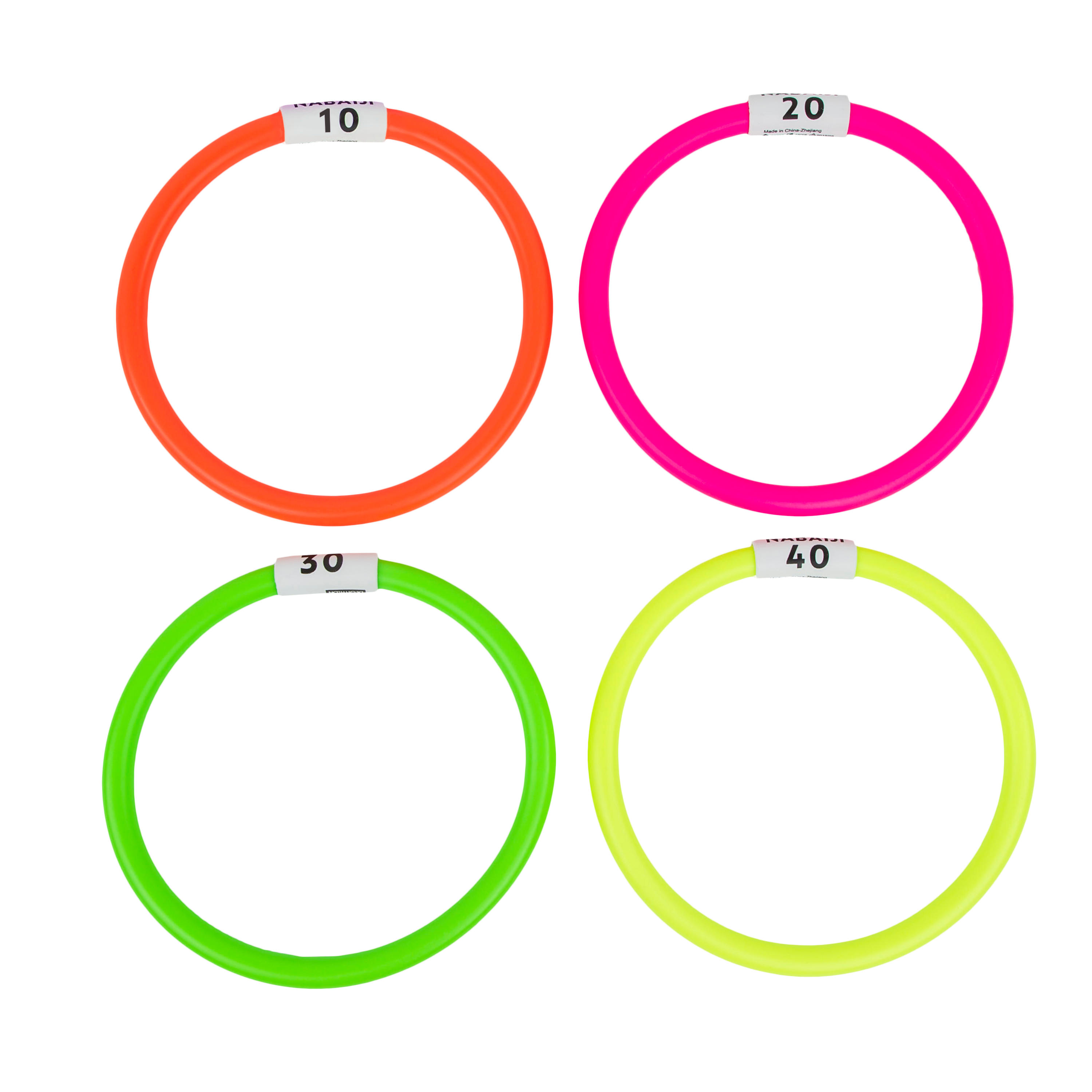 Four weighted aquatic rings multi colours 3/4