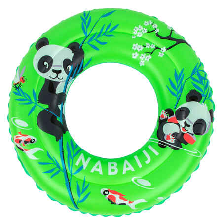 Swimming inflatable 51 cm pool ring for kids aged 3-6 - Green "PANDAS" print