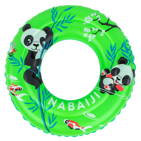Flotador de natación inflable para niño de 3-6 años. Verde Estampado Panda 51 cm