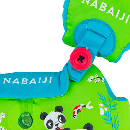 Kids’ Swimming Adjustable Pool Armbands-waistband 15 to 30 kg TISWIM “PANDAS” green