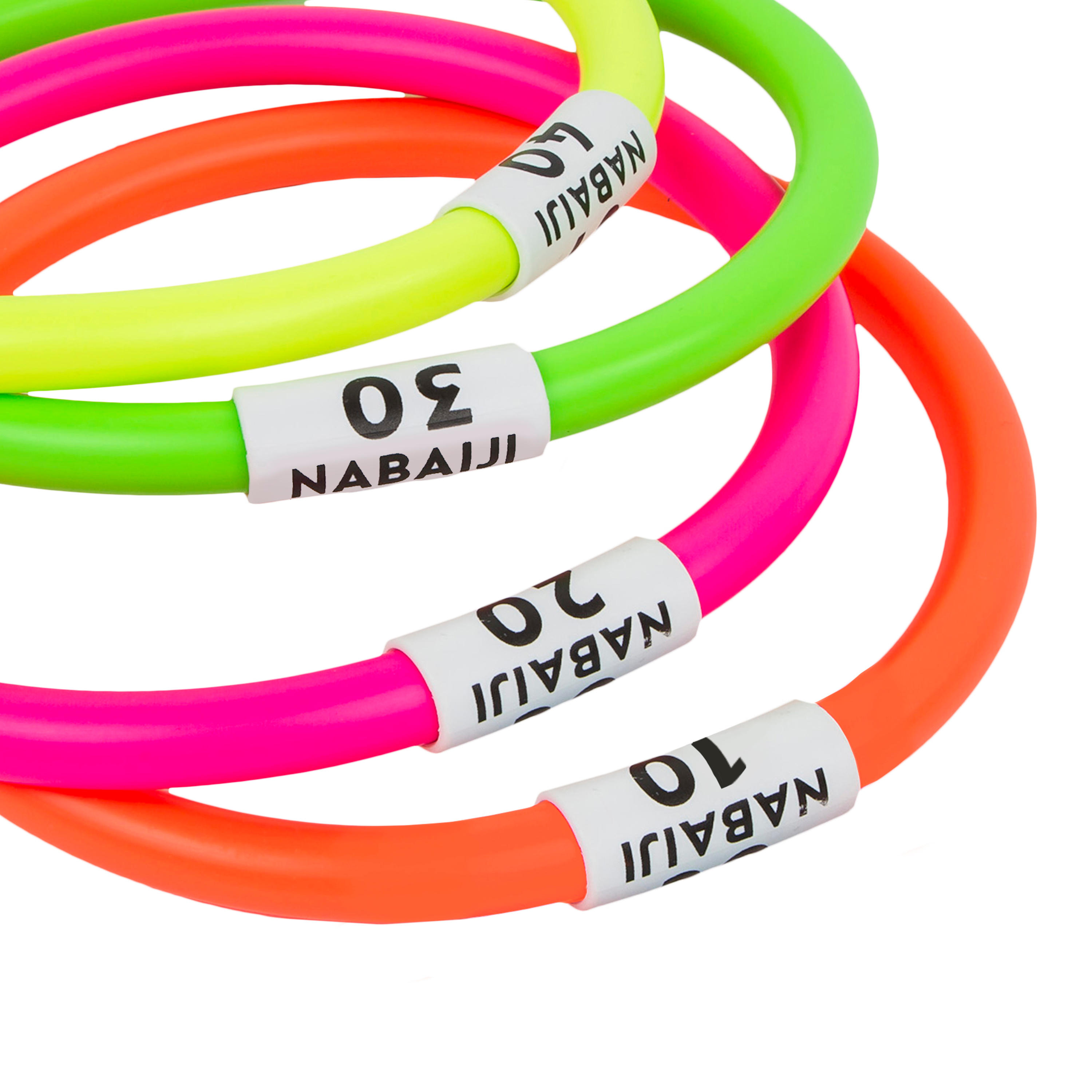 Four Weighted Aquatic Rings Fun & Training Accessory Multi Colours