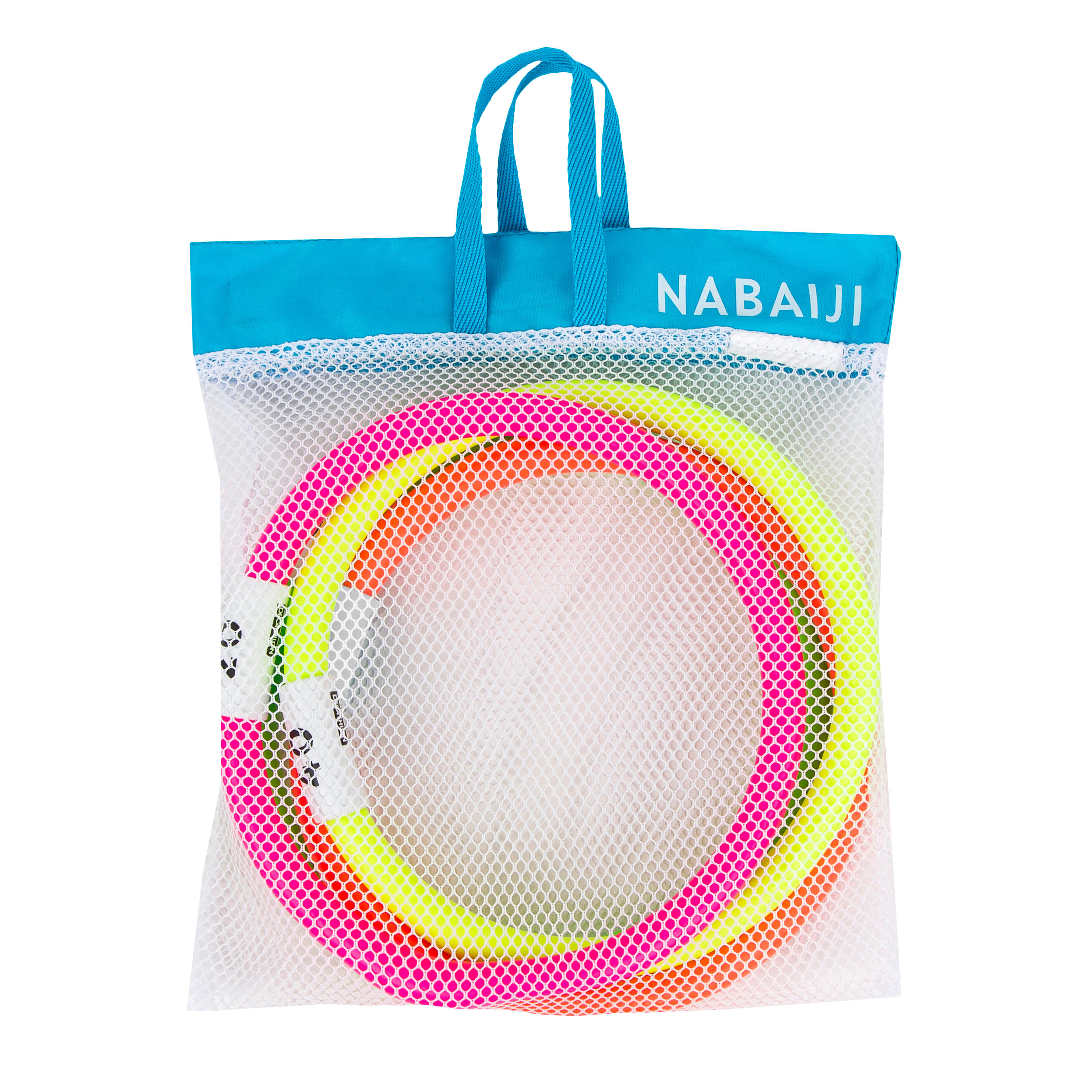 Weighted Aquatic Rings Set Heavy Rings Fluo pink, Fluo peach, Fluo lime yellow Nabaiji