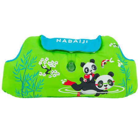 Kids’ Swimming Adjustable Pool Armbands-waistband 15 to 30 kg TISWIM “PANDAS” green