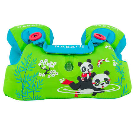 Kids’ Swimming Adjustable Pool Armbands-waistband 15 to 30 kg TISWIM “PANDAS” green