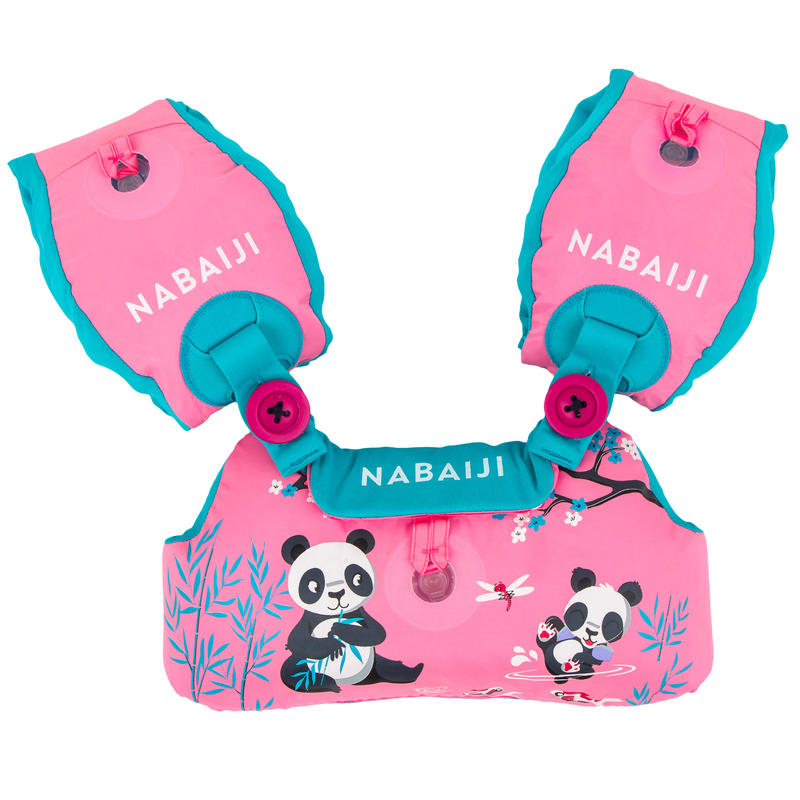 Kids’ Swimming Adjustable Pool Armbands-waistband 15 to 30 kg TISWIM “PANDAS” pink