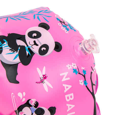 Swimming armbands for kids with "PANDAS” print - 11-30 kg