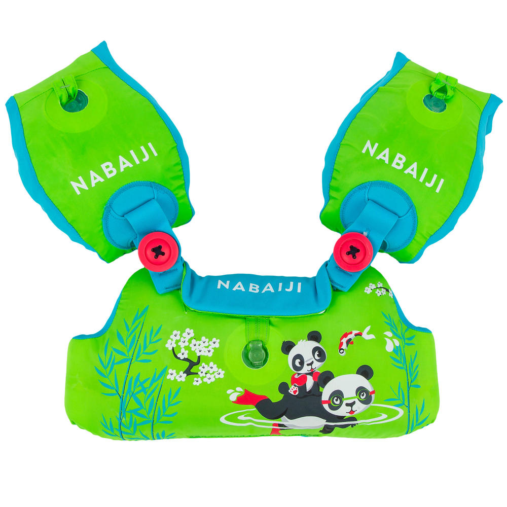 BRASSARDS-CEINTURE ÉVOLUTIF TISWIM ENFANT VERT IMPRIMÉ "PANDA"