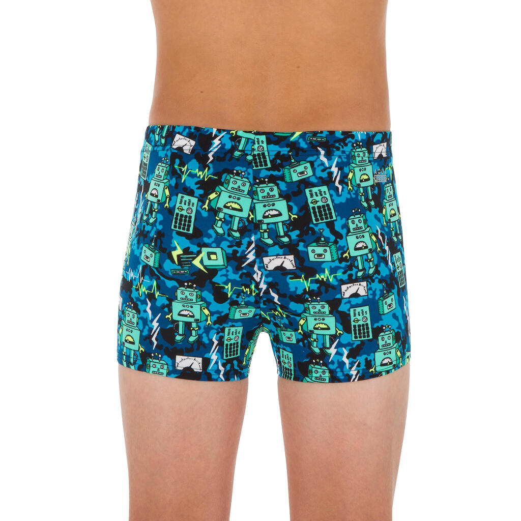 Badehose Boxer Jungen - Fitib blau/grau 