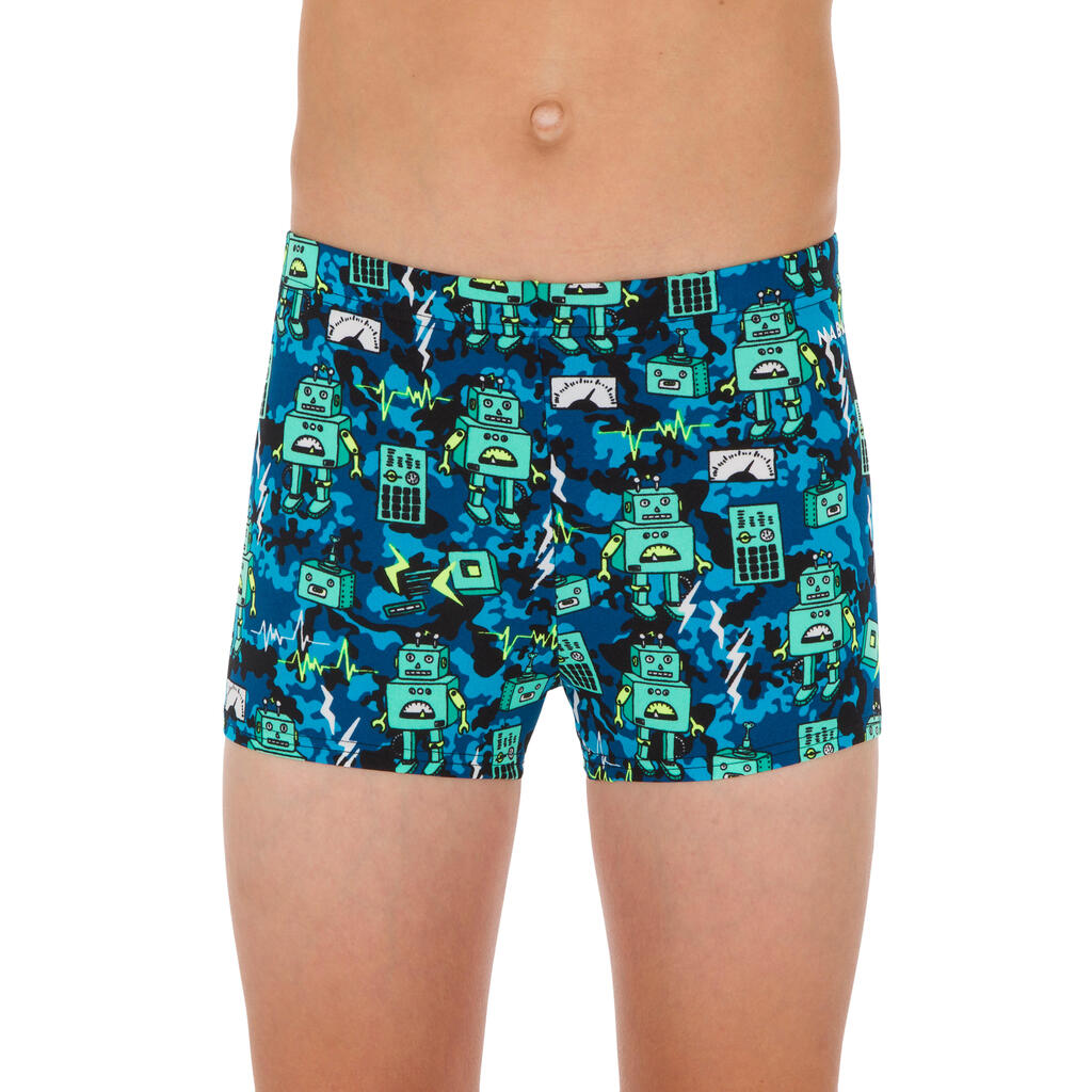 Badehose Boxer Jungen - Fitib blau/grau 