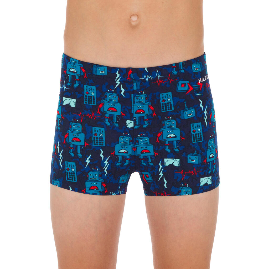 Boys' Swimming Boxers - Fitib - Blue Grey Bask