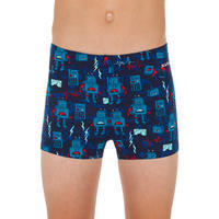 BOY'S 500 FITIB SWIMMING SHORTS - ALL ROBOT RED BLUE