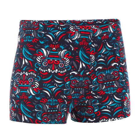 BOY'S FITIB SWIMMING SHORTS - ALL MASK RED BLUE