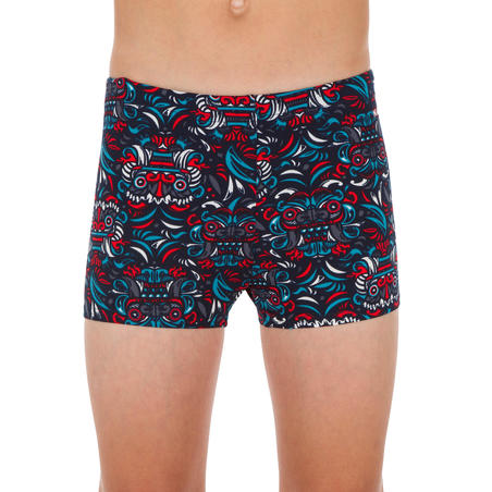 BOY'S FITIB SWIMMING SHORTS - ALL MASK RED BLUE