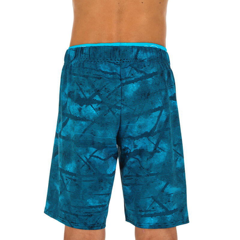 Maillot De Bain Short Natation Garçon - 100 Long - Tex Bleu