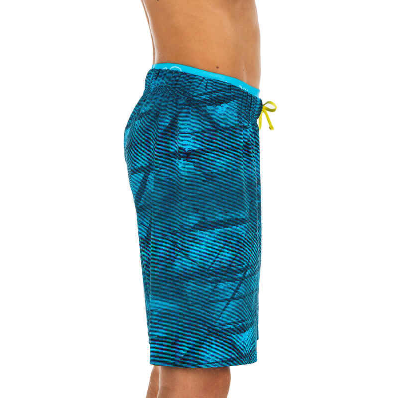Schwimmshorts 100 Long Tex Jungen blau Schwimmshorts 100 Long Tex Jungen blau