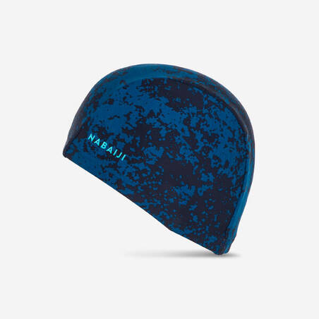 Cap Renang Mesh Motif Ukuran L Print Biru Hitam