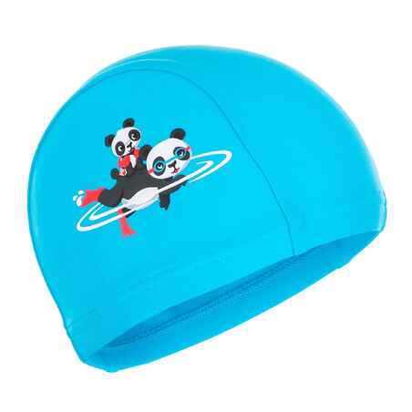 Bonnet de bain bébé imprimé pandas bleu clair en maille
