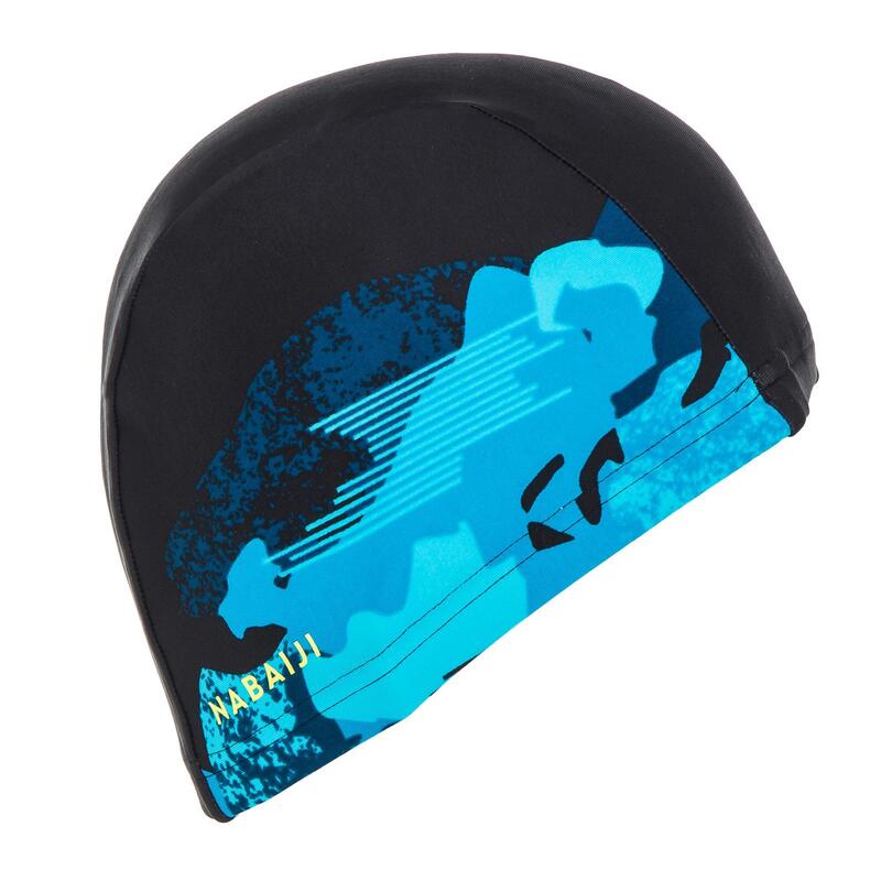 Gorro natación tela negro azul