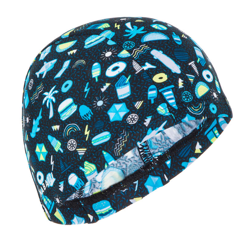 NABAIJI Mesh Swim Cap Print Size S all playok black