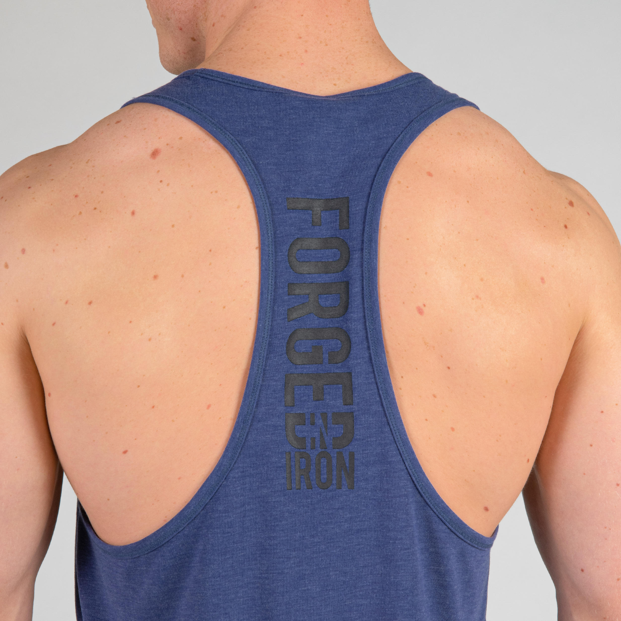 Men's Weight Training Muscle Back Stringer Tank Top - Night Indigo 7/11