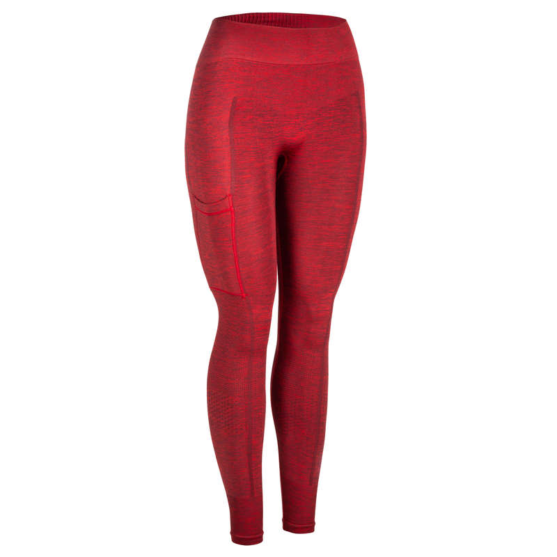 DOMYOS Women's Weight Training Leggings - Red | Decathlon