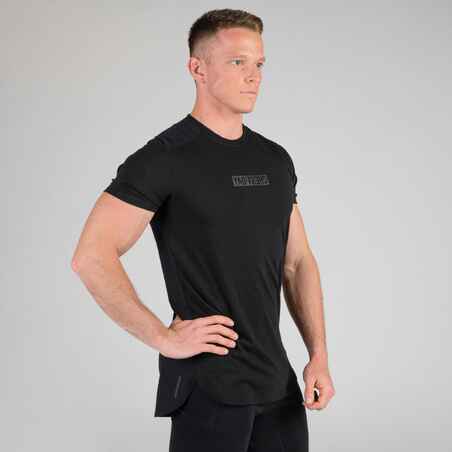 Men's Breathable Short-Sleeved Crew Neck Weight Training Compression T-Shirt  - Grey - Decathlon