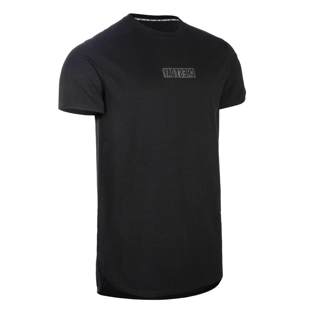 T-Shirt Chest Day Fitness Cardio schwarz