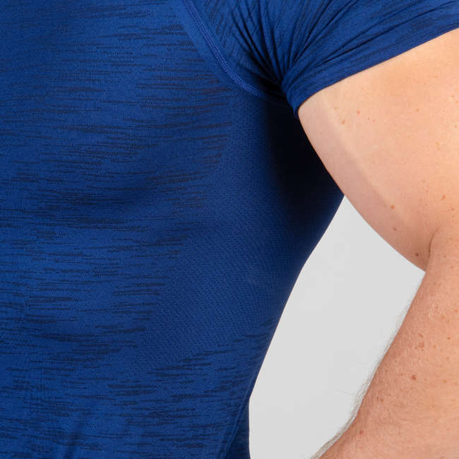 DOMYOS Weight Training Compression TShirt Blue Decathlon