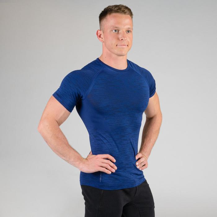 T SHIRT COMPRESSION MUSCULATION GRIS Domyos Decathlon