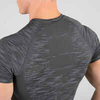 Men's Breathable Short-Sleeved Crew Neck Weight Training Compression T-Shirt - Grey