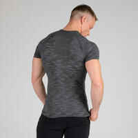 Men's Breathable Short-Sleeved Crew Neck Weight Training Compression T-Shirt - Grey