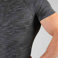 Men's Breathable Short-Sleeved Crew Neck Weight Training Compression T-Shirt - Grey