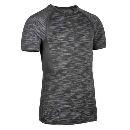 Men's Breathable Short-Sleeved Crew Neck Weight Training Compression T-Shirt - Grey