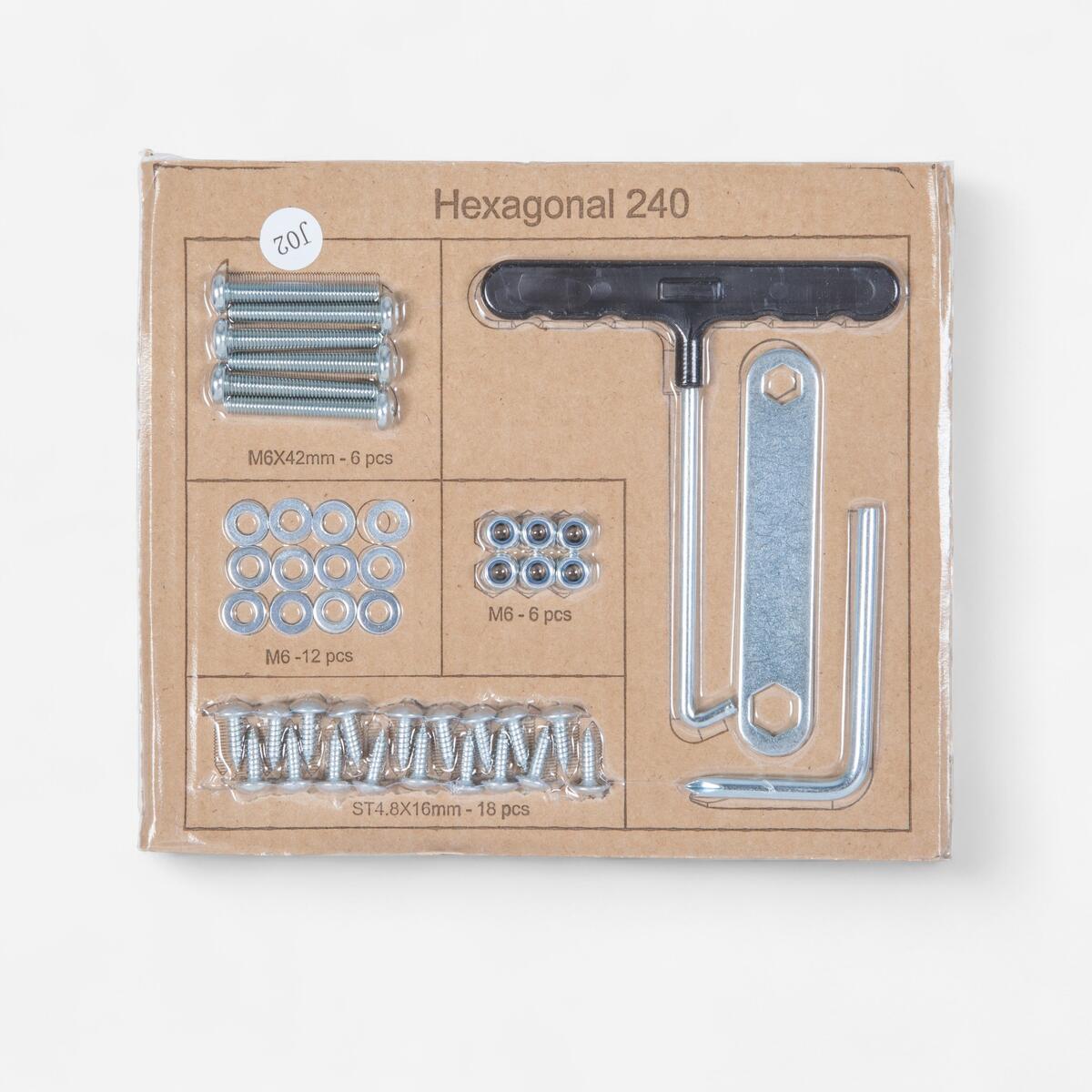 Kit visserie montage, pièce détachée trampoline, Hexagonal 240
