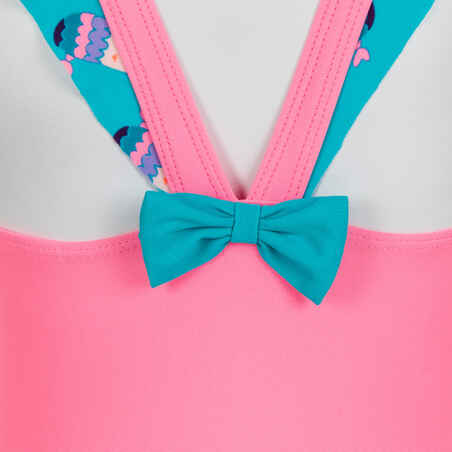 Baby Girl's 1-Piece Miniskirt Swimsuit  Pink and Blue Print