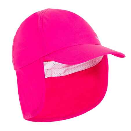 Gorra de protección solar para cabeza y cuello para bebé Nabaiji rosa