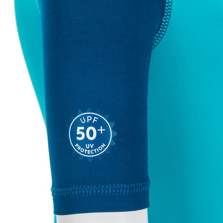 Combinaison de natation anti UV bébé / enfant manches courtes bleu imprimé