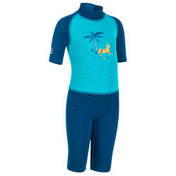 Baby UV Protection Short Sleeve Shorty Swimsuit - Blue Print
