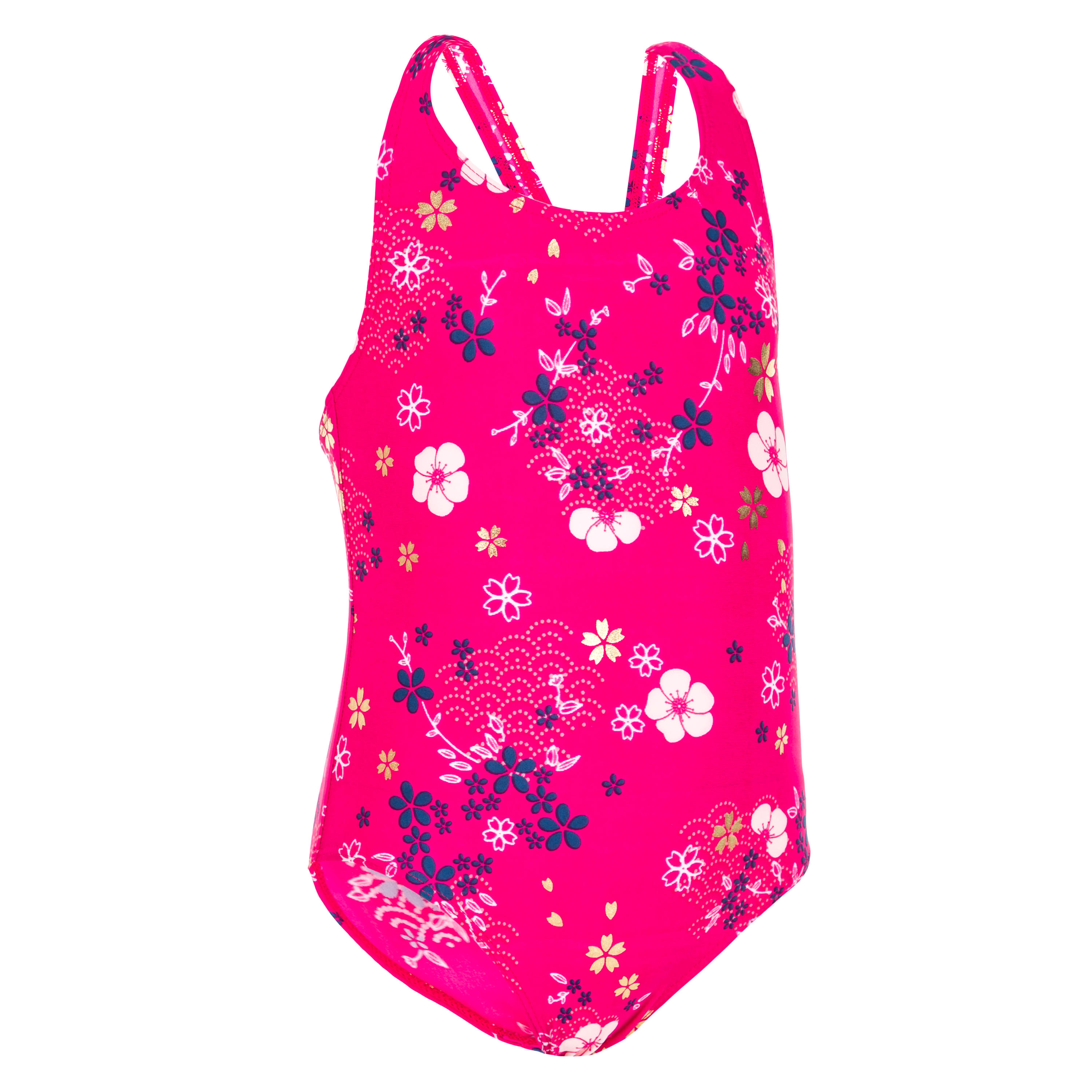 Baby Girls 1 Piece Swimsuit Pink Flower Print Pink‎ Nabaiji