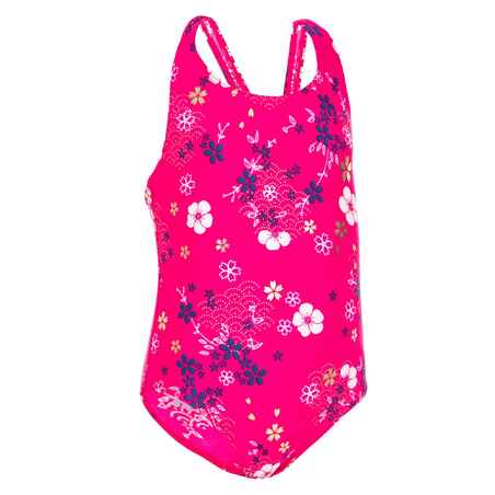 Jednodijelni kupaći kostim za djevojčice ružičasti s printom 