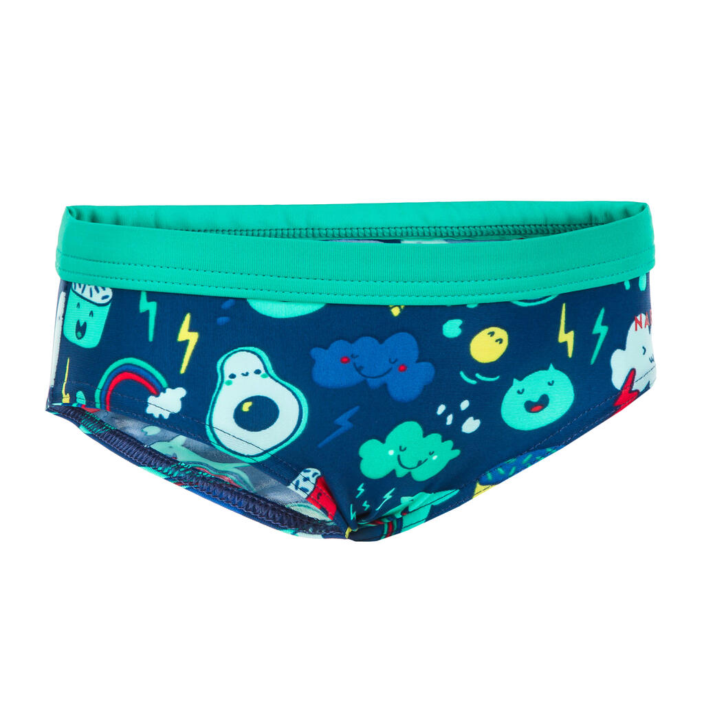 Baby / Kids' Swim Briefs - Blue and Green Print