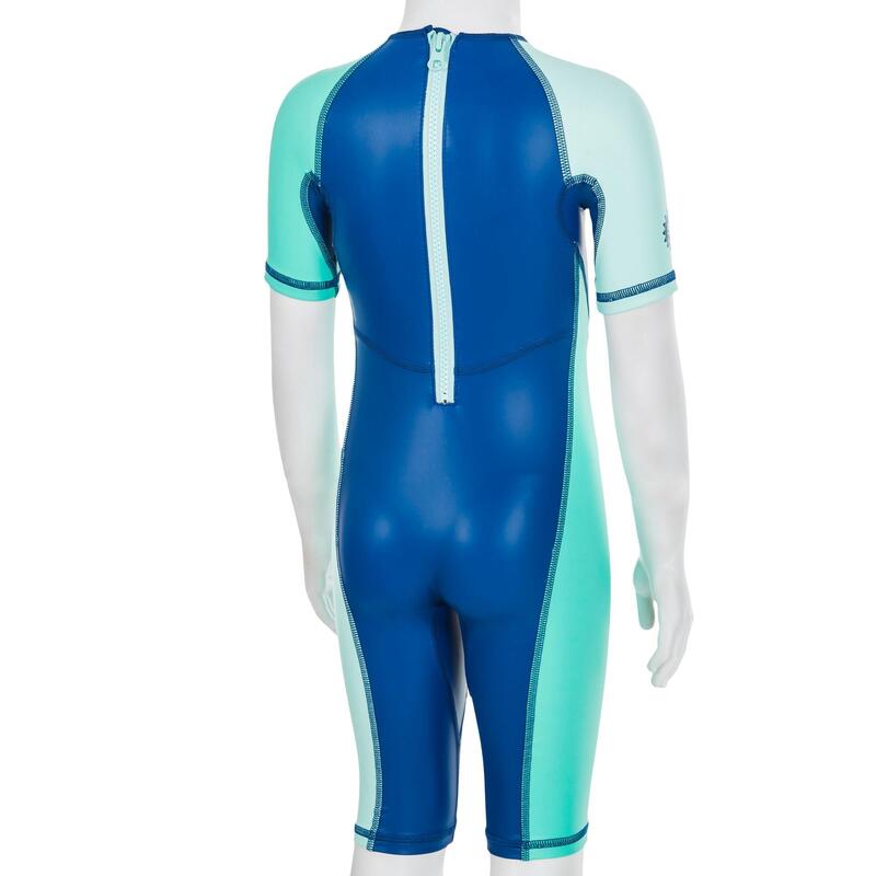 Baba úszóoverall Kloupi, UV-szűrő, panda mintás, kék, zöld