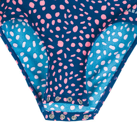 Baby Girl's One-Piece Swimsuit - Pink and Blue Animal ...