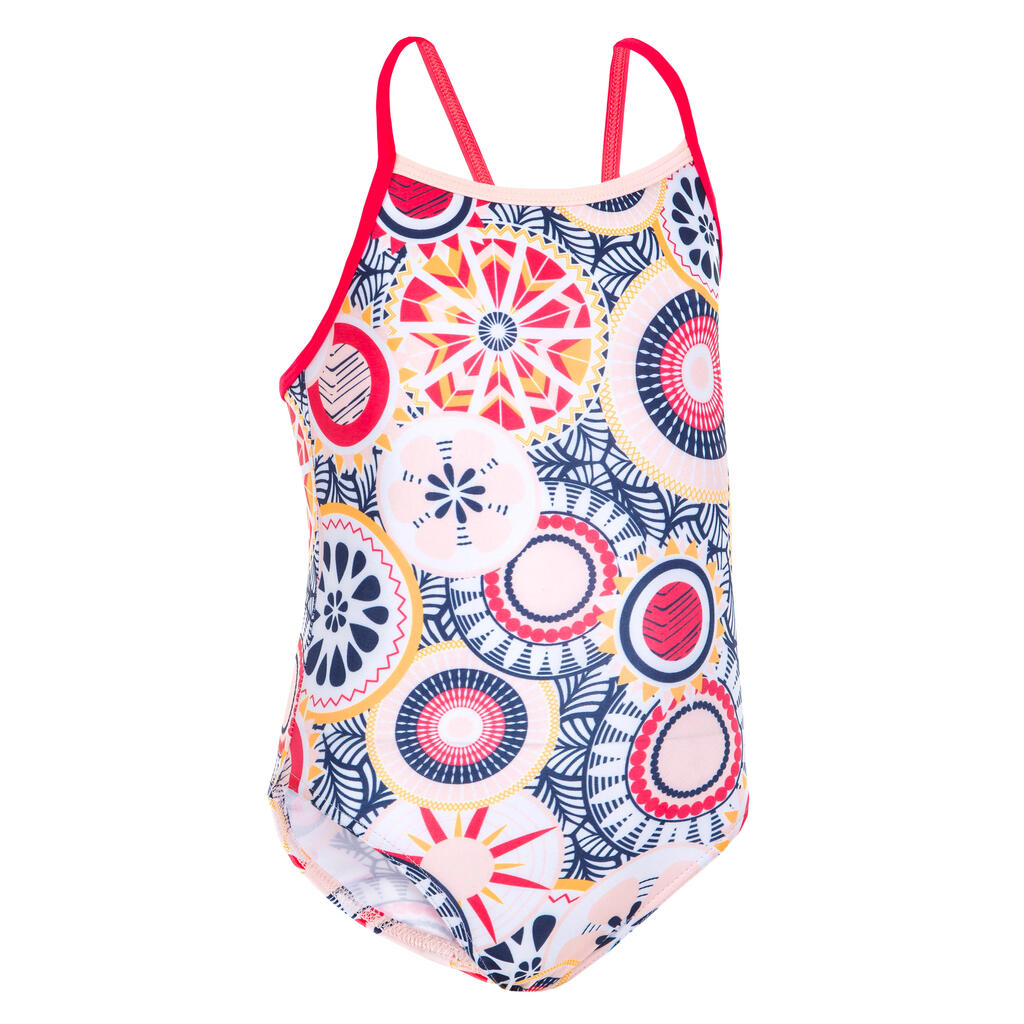 Κοριτσίστικο Ολόσωμο Μαγιό - Light Coral με Τύπωμα