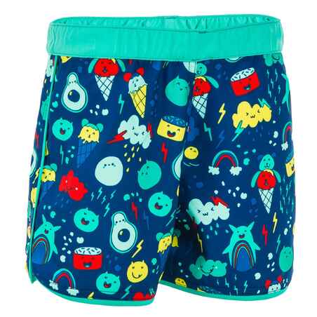 Maillot de bain bébé short bleu et vert imprimé