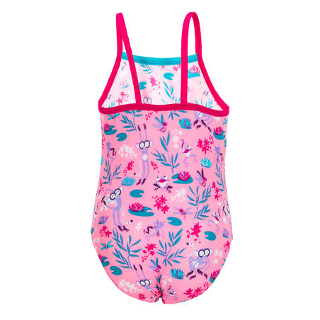 Maillot De Bain Bebe Fille Une Piece Rose Avec Imprime Decathlon