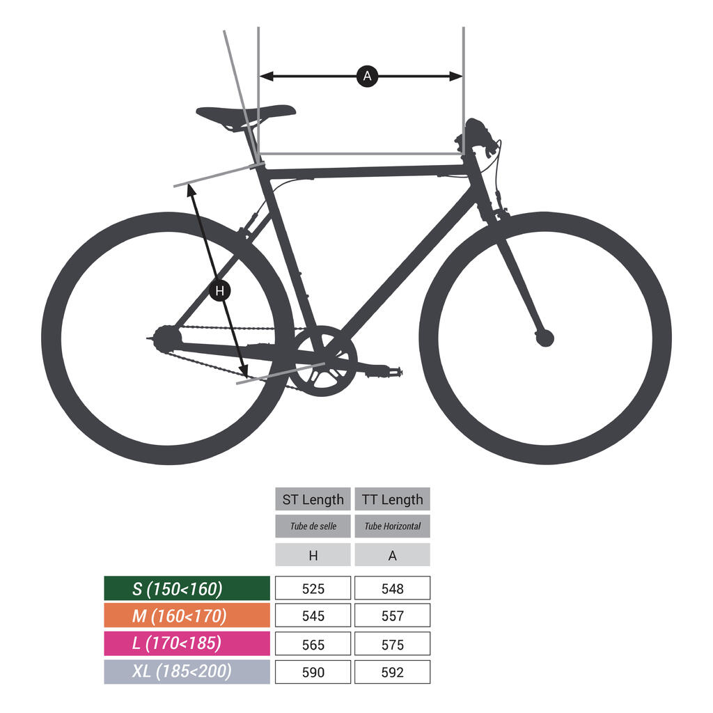 Single Speed City Bike 500 - Carbon Grey