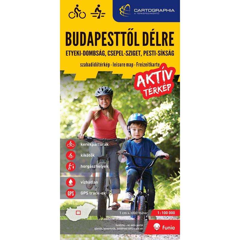 Budapesttől délre aktív térkép - Etyeki-dombság, Csepel-sziget, Pesti-síkság