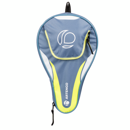 HOUSSE DE RAQUETTE DE TENNIS DE TABLE FC 710 GRISE ET JAUNE